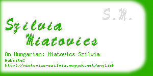 szilvia miatovics business card